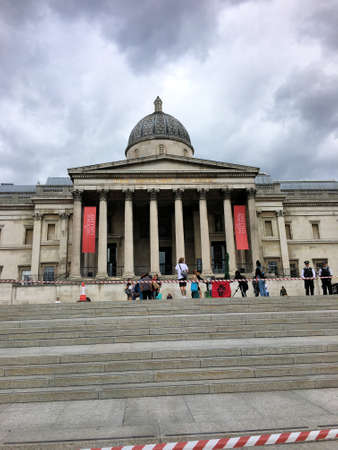 A view of Trafalgar Square in London in August 2020のeditorial素材
