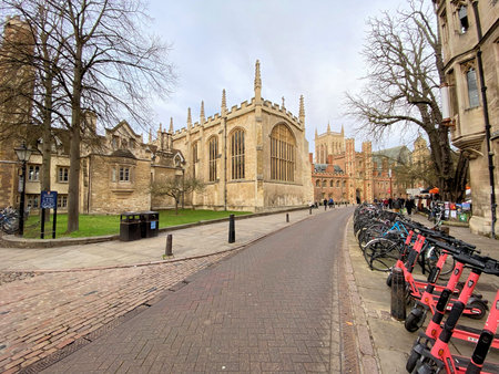 A view of Cambridge University in the winter