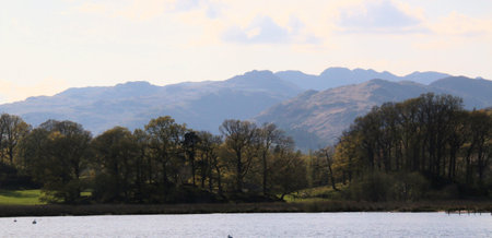 Panoramic view of Lake District National Park, England, UKの写真素材