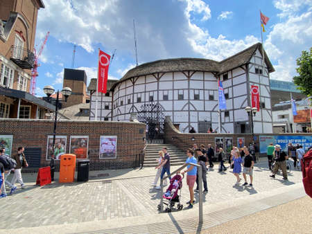 London in the UK in June 2022. A view of the Globe Theatre in Londonのeditorial素材