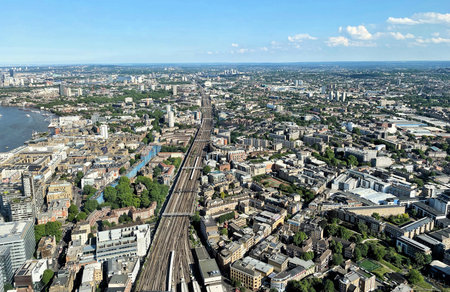 An aerial view of Londonの写真素材