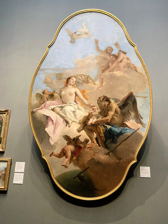 A painting in the National Gallery in Londonのeditorial素材