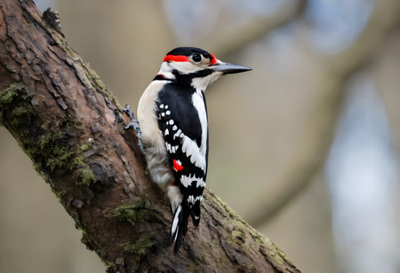 Great spotted woodpecker (Dendrocopos major)の素材