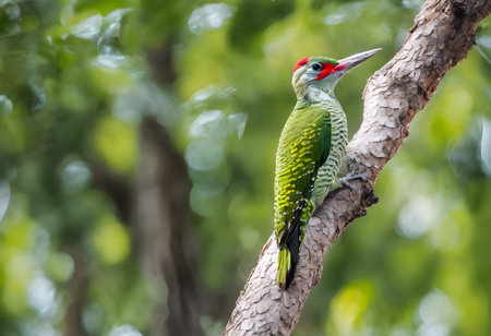 Green-headed Woodpecker (Picus benghalensis)の素材