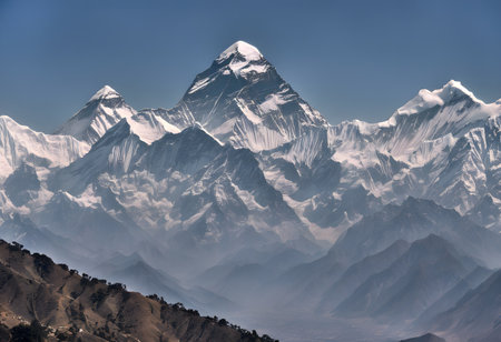 Mountains in Himalayas, Annapurna Conservation Area, Nepalの素材