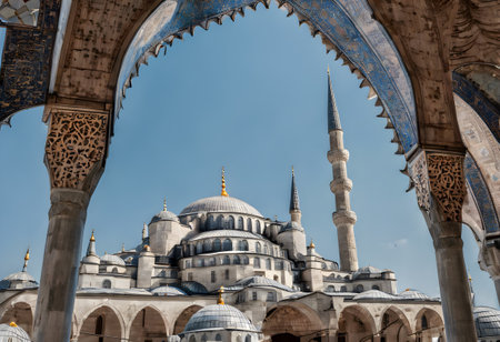 Blue Mosque in Istanbul, Turkey. Blue Mosque is one of the largest mosques in the world.の素材