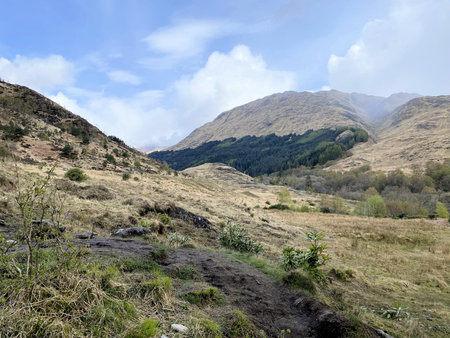 Mountain landscape in the Scottish Highlands at Glenfinnan