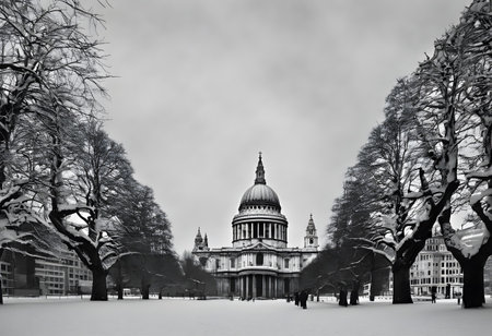 St. Paul's Cathedral at sunset, London, England, UKの素材