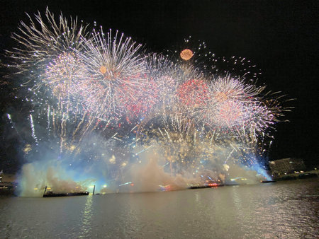A view of the London 2024 New Years fireworksのeditorial素材