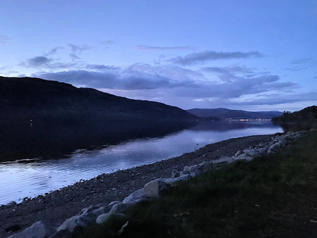 Loch Eli near Fort William, Scotland, UK in the evening.の写真素材