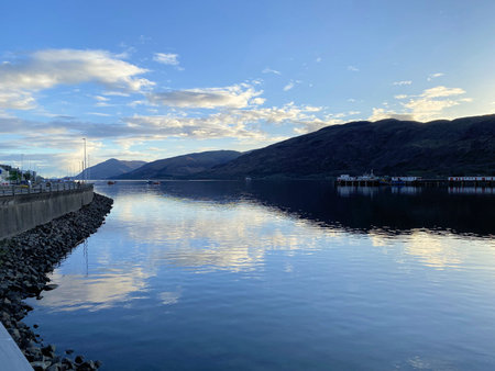 Loch Eli near Fort William, Scotland, UK in the evening.