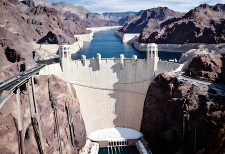 Hoover Dam in Arizona, United States of America (Hoover Dam)の素材