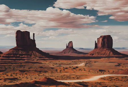 Monument Valley, Navajo Tribal Lands, Arizona, United States.の素材