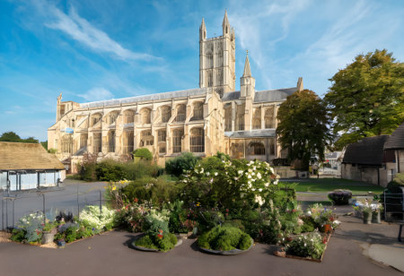 A view of the Church of St Mary Magdalene in Cambridge, Englandの素材