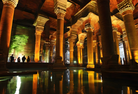 Interior of the Qutub Minar in Delhi, Indiaの素材