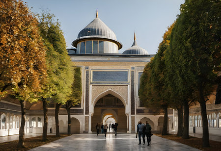 Interior of the Grand Mosque in Tashkent, Uzbekistanの素材