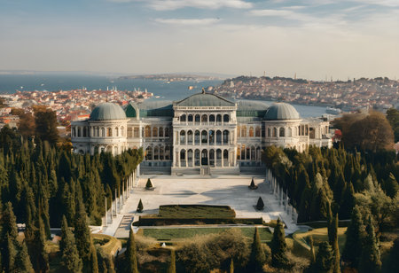 View of the Belvedere Palace and Danube River in Budapest, Hungaryの素材