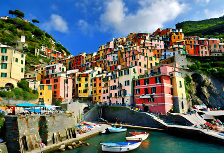 Manarola, Cinque Terre National Park, Liguria, Italyの素材