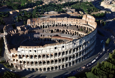 Colosseum in Rome, Italy. Aerial view of Colosseum.の素材