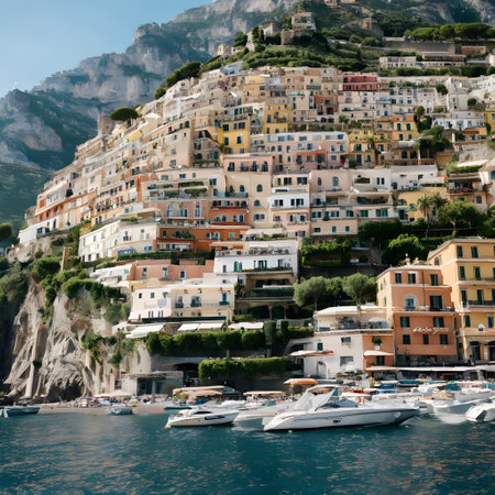 Positano, Amalfi Coast, Campania, Italyの素材