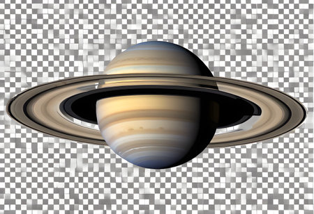Saturn on a transparent background. High resolution 3D image.の素材