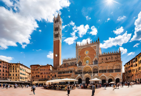 Piazza del Campo in Siena, Tuscany, Italyの素材