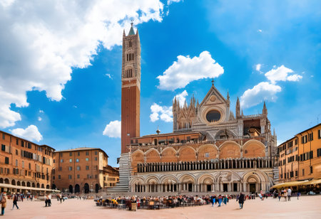 Piazza del Duomo in Siena, Tuscany, Italyの素材