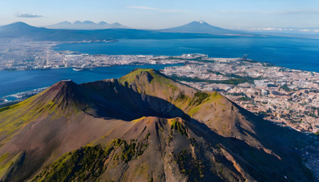 Aerial view of the volcano Vesuvius, Naples, Italyの素材