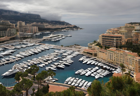 Yachts and boats in the port of Monaco.の素材
