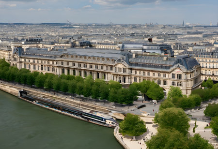 View of the Seine river from the Arc de Triompheの素材