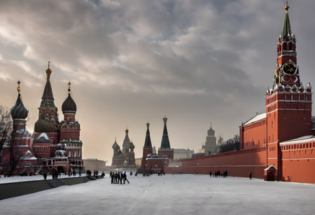 View of the Moscow Kremlin from the Red Squareの素材