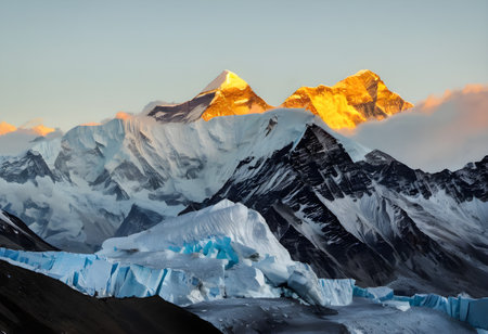 Mountains and glaciers in Cordillera Huayhuash, Peruの素材
