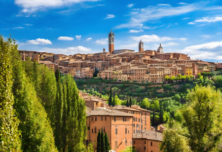 Panoramic view of Siena, Tuscany, Italyの素材