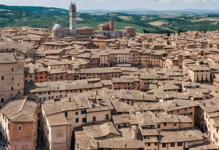 Aerial view of Siena, Tuscany, Italyの素材