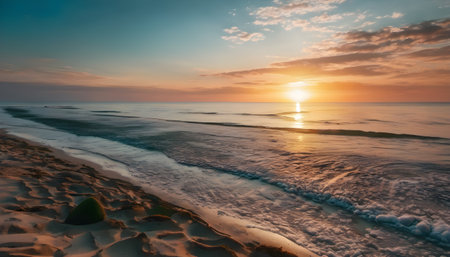 Beautiful seascape at sunset. Nature composition. Long exposure.の素材