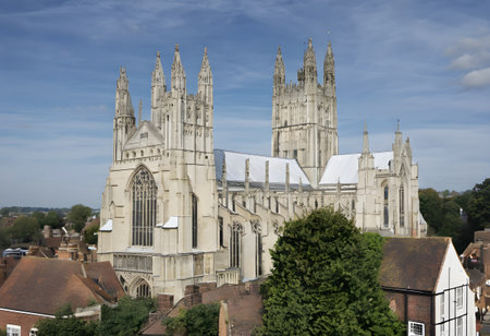 A view of Canterbury Cathedral in the United Kingdomの素材