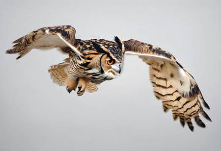 Eagle Owl (Bubo bubo) in flight.の素材