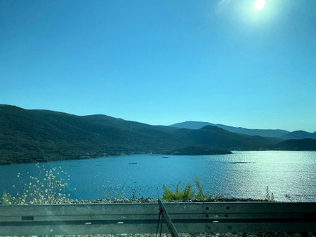 Lake Ohrid, Macedonia, during the summer season. Beautiful nature.の写真素材