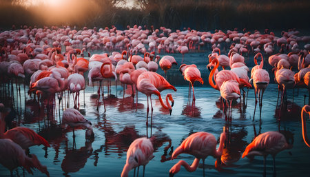 Greater flamingo (Phoenicopterus ruber)の素材