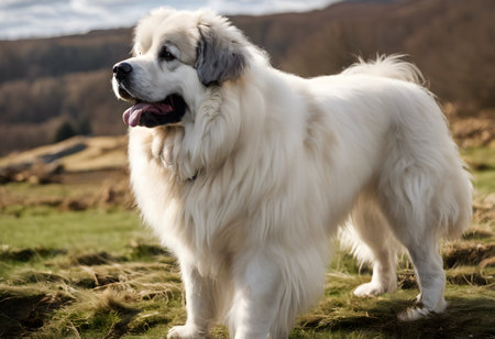 Puppy of Tibetan Mastiff, also known as the Swiss Shepherdの素材