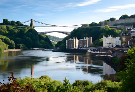 View of the River Avon in Bath, Somerset, England.の素材