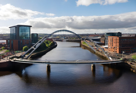 View of the River Mersey from the Millenium Bridgeの素材
