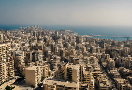 Aerial view of the city of Valletta, Malta.の素材
