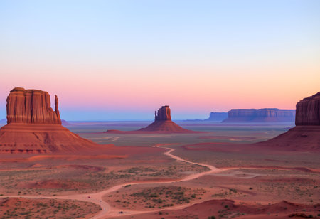 The Buttes of Monument Valley in Navajo Tribal Lands of Arizona and Utah USAの素材