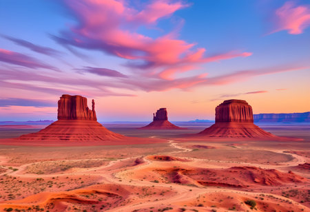 The Buttes of Monument Valley in Navajo Tribal Lands of Arizona and Utah USAの素材