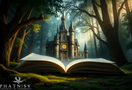 An Open book celebrating a special eventの素材