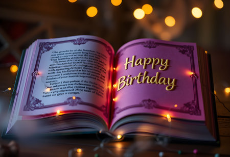 An Open book celebrating a special eventの素材