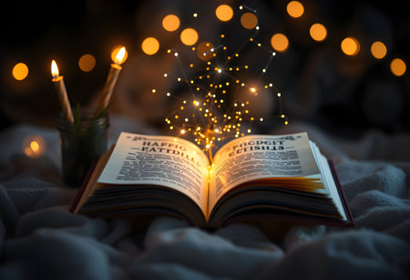 An Open book celebrating a special eventの素材