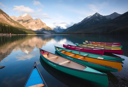 Beautiful Moraine Lake in Banff National Park, Alberta, Canadaの素材