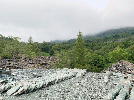 A view of the Lake District near the Cathedral Caveの写真素材